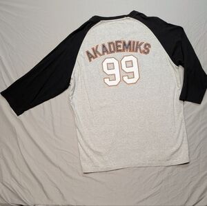 Akademiks #99  National Championship, Jersey Style- Black and Gray Shirt 2XL